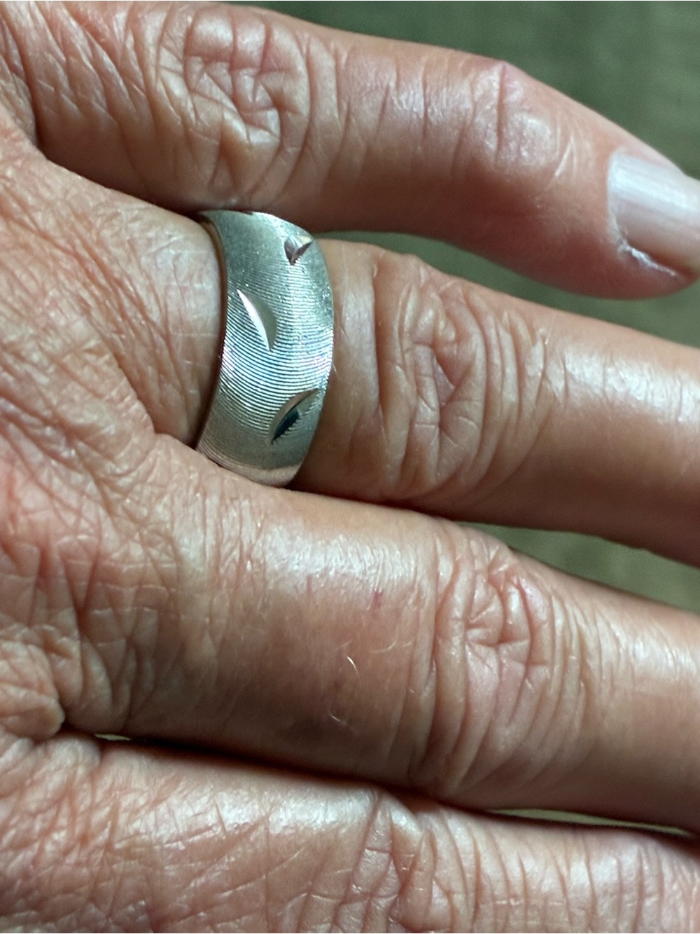 White gold wide band